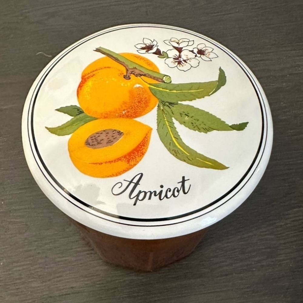 Vintage Apricot Preserves Container by Gailstyn Sutton Jam Jar Ceramic Brown